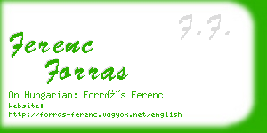 ferenc forras business card